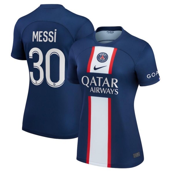 Women's Paris Saint-Germain #30 Lionel Messi 2022/23 Home Soccer Jersey